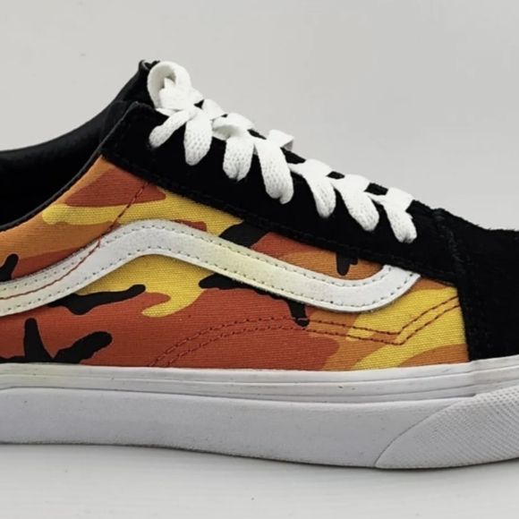 Vans Old Skool Pop Camo Spicy Orange & Black Skateboard Shoes - M 9 W 10.5 NWT - Picture 5 of 7